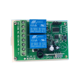 Taidacent Control remoto Rf 433mhz 315mhz fijo de aprendizaje 2CH 5V 12V 24V DC inalámbrico de relé módulo receptor - Product Image 3