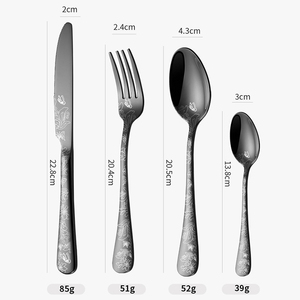 Hotel Laser <strong>Pattern</strong> Flatware Set <strong>With</strong> Display Shelf Golden Outdoor Dinner Cutlery Set Stainless Steel <strong>Fork</strong> <strong>Spoon</strong> Knife Set Metal - Product Image 3