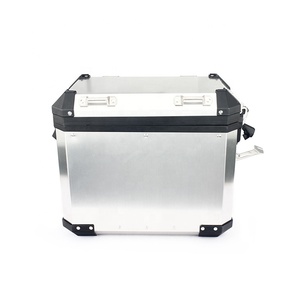 52L Motorcycle Side Tail Boxes Black Silver Aluminum Case Box Waterproof <strong>Trunk</strong> for ADV GS1200