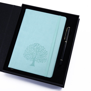 Green Leather <strong>Notebook</strong> Customizable <strong>Printing</strong> Emboss Logo Journal <strong>Notebook</strong> <strong>with</strong> Pen Gift in Black Box case - Product Image 3