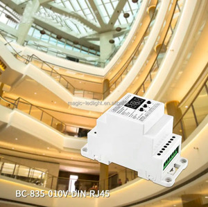 BC-835-010V-DIN передача DC12V-24V DMX512/1990 сигнала на 5CH 0-10 В сигнал DIN-рейка светодиодный декодер DMX преобразователь сигнала - Product Image 2