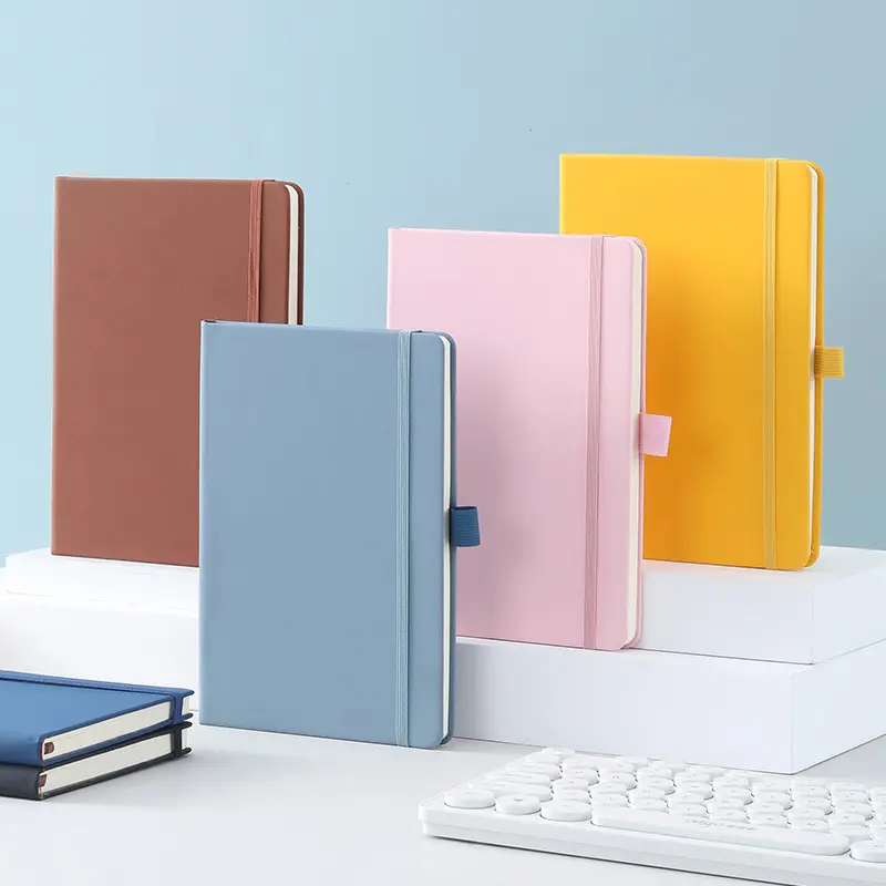 Cuadernos de diario de tamaño A5 personalizables al por mayor cuaderno de cuero PU con encuadernación gruesa superventas
