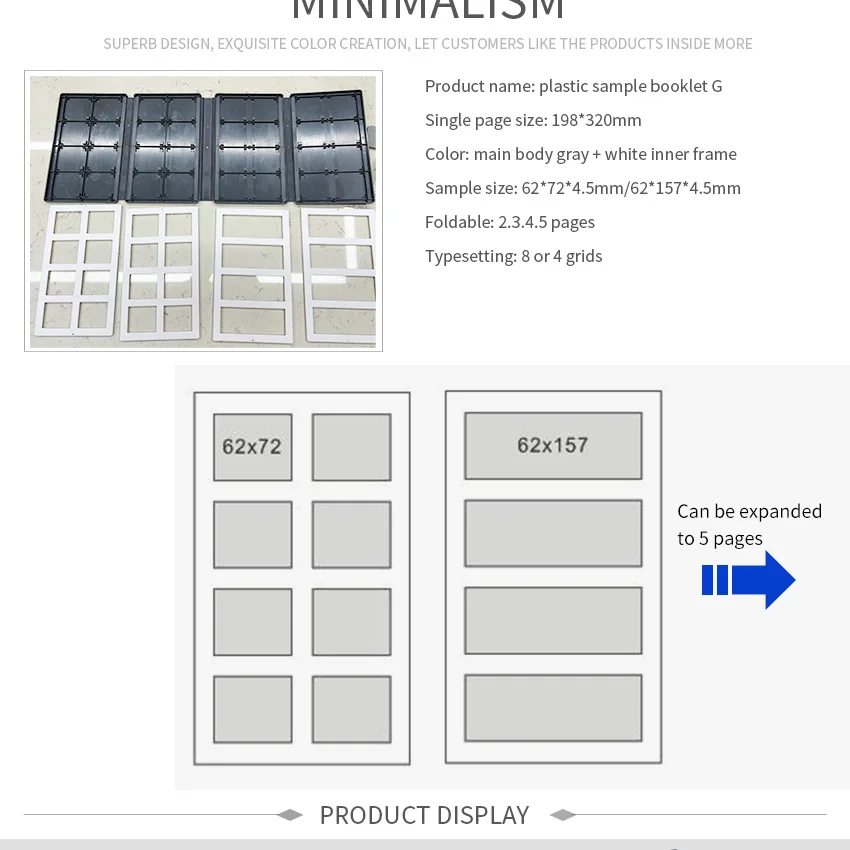 Wholesale Portable Artificial Stone Specimen Catalogue Marble Plastic Ceramic Stone Sample Folder Tile Display Book