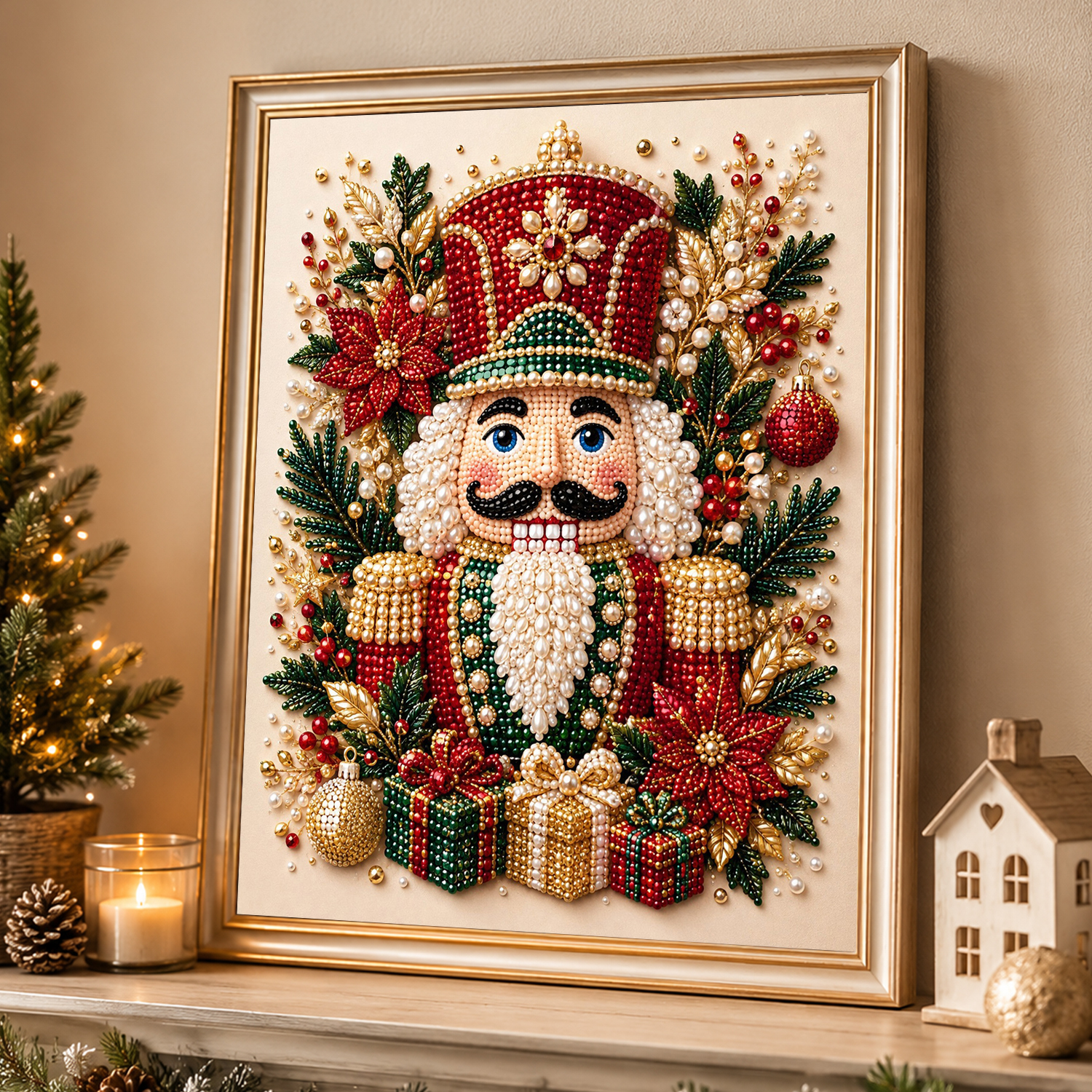 ZZC0733 Christmas Nutcracker Soldier Pearl Painting