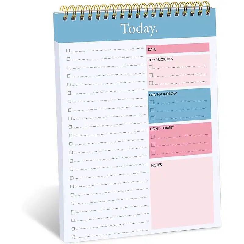 Para fazer a lista Notepad - Daily Planner Notepad sem data 52 folhas rasgar, 6.5 "x 9.8" Checklist Produtividade Organizer