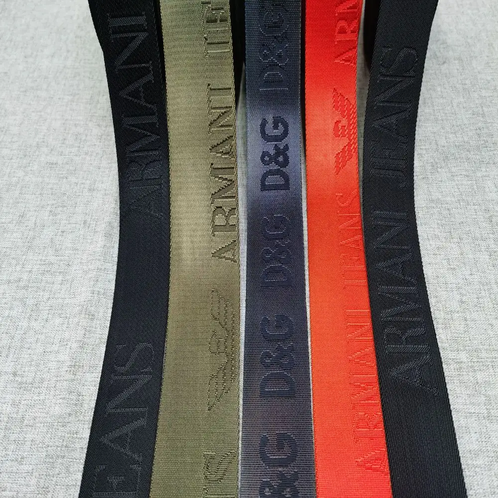 Factory Price Eco-friendly Logo Printed Belt 1 1.5 inch Solid Color Woven Logo Jacquard backpack Bag Strap Custom Nylon Webbing