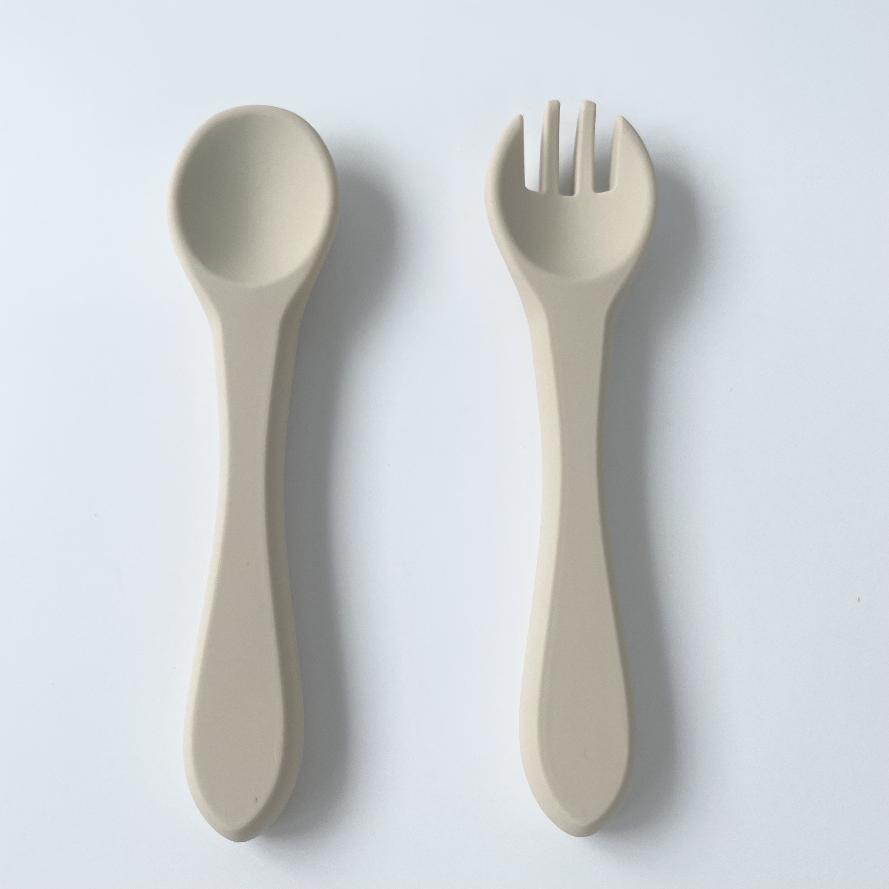 Beige Silicone spoon fork
