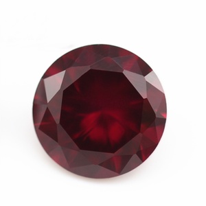 Wuzhou fabbrica rotonda taglio brillante rosso scuro 8 # <span class=keywords><strong>Lab</strong></span> ha creato rubino gemma sfusa per gioielli