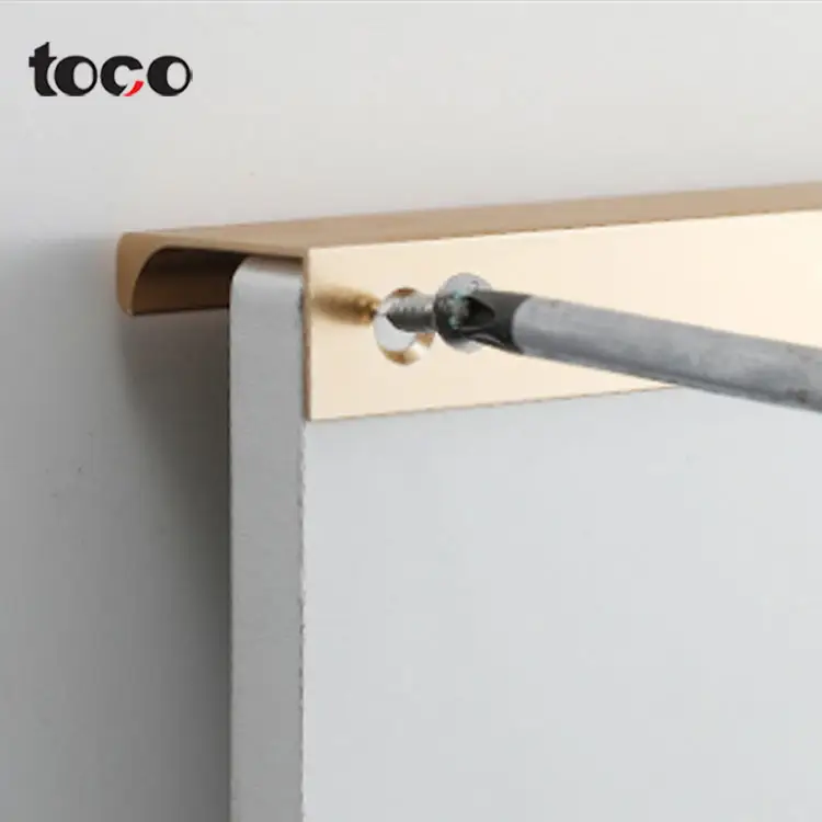 TOCO cabinet door pull edge handle invisible hidden long hardware handle stainless steel pull edge handle for cabinets