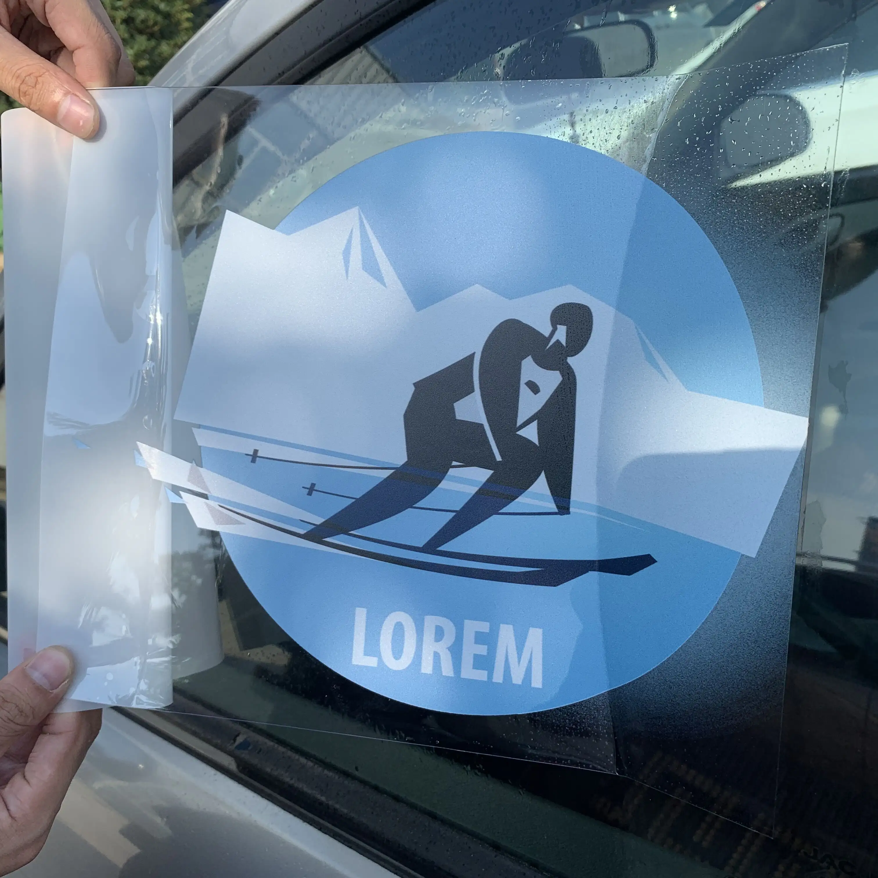 Pegatina de vinilo transparente para ventana de coche, personalizada, impermeable, a la venta