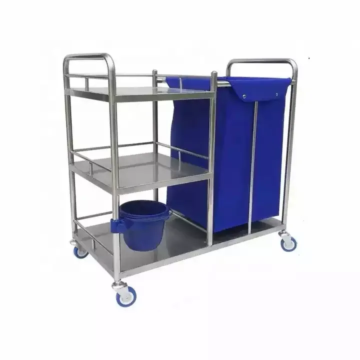 Carrello medico del carrello dei rifiuti del carrello della linea di cura del mattino della sporcizia dell'ospedale dello spruzzo dell'acciaio inossidabile medico