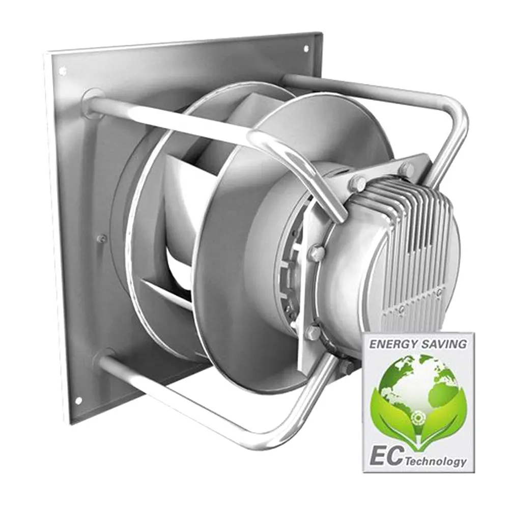 Ventilateur de moteur EC haute pression 30W-133 W, 900mm-5700mm, haute cfm, turbine centrifuge incurvée vers l'arrière, ventilateur de ventilateur radial
