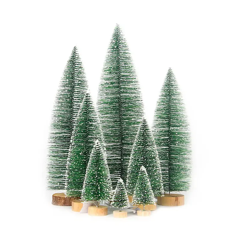 Albero di natale floccato dell'ago del pino con il mini albero di natale della decorazione del desktop del negozio del centro commerciale del cedro bianco