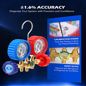 5ft Zelfsluitende Ac Spruitstuk <span class=keywords><strong>Gauge</strong></span> Set Voor Freon Lading Kit Lek Adapter Slangen Koelmiddel Kan Tikken Voor Airconditioner - Product Image 5