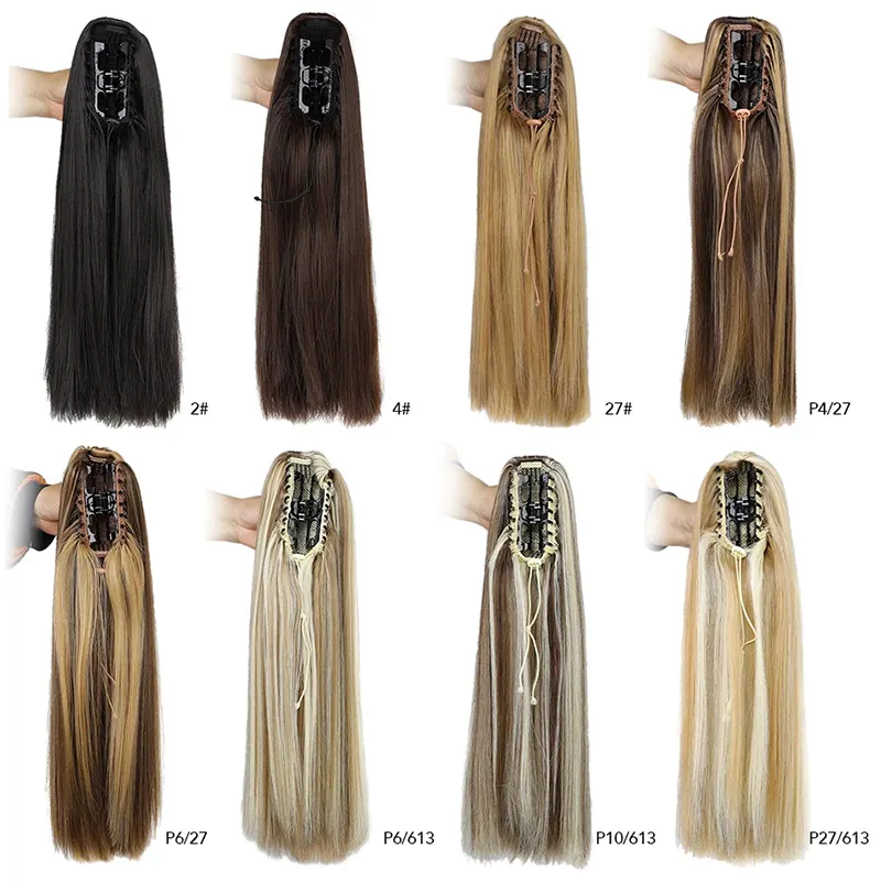 さまざまな色の女性のヘアピース良質の供給日本の繊維人工毛ポニーテール