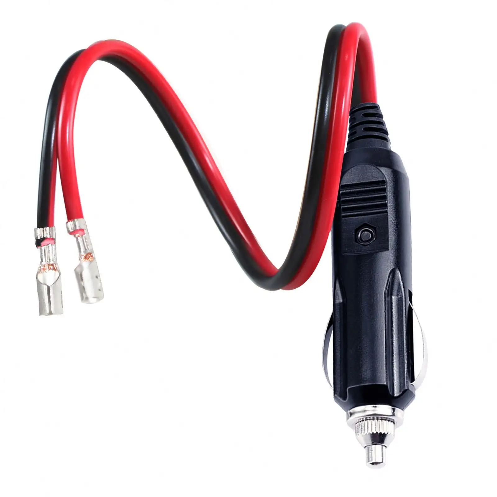 12v isqueiro de cigarro, tomada fêmea, carregador de bateria de carro, 18awg, jacaré, crocodilo, conector, adaptador, cabo de alimentação