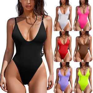 Zy584 Women's Fashion Ruffle V-Neck Swimwear One Piece Bathing Suit Manufacturers - Product Image 1