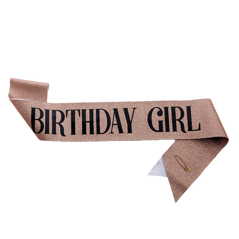 Rose gold and black birthday girl