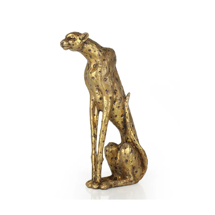 Di lusso 3D statue in resina posti a sedere leopardo scultura angolo salone decor