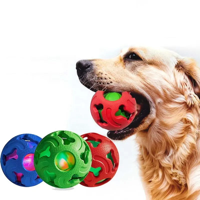 Oplichten Hondenbal Gloeiende Elastische Hond Speelgoed Kies Bal Huisdier Lichte Kleur Ballen Interactieve Huisdier Speelgoed
