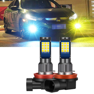 หลอดไฟตัดหมอกด้านหน้า2สีดำสว่างมาก12V สำหรับรถยนต์ไฟตัดหมอก LED 881 H11 H7 9006สีสองสี - Product Image 1