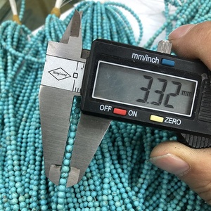 天然石ビーズを作るDIYブレスレットネックレスジュエリー用ターコイズラウンドルーズストーンビーズ