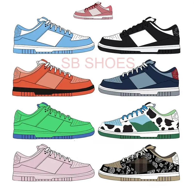 Free shipping Newest SB Low Retro White Black Running shoes Skateboarding shoes Men's casual shoes SB Low Sneaker