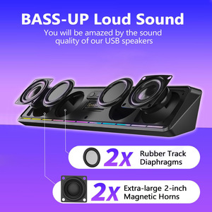 RGB LED Display Wireless <strong>Computer</strong> Speakers 5W Output Power USB C Powered Surge Clear Sound for Desktop PC Laptop <strong>Monitor</strong> - Product Image 4
