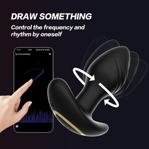 Kadınlar için Anal Plug vibratör APP Bluetooth uzaktan kumanda 9 modu erkekler için 360 rotasyon yetişkin oyuncaklar popo fiş prostat masaj 18 - Product Image 3