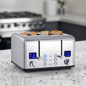Ultra-chiaro LED Display 4-Slice tostapane Extra large pannelli di controllo doppio 6 impostazioni tonalità funzione di annullamento/Bagel/sbrinamento - Product Image 5