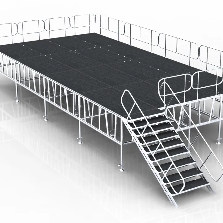 Plataforma de escenario plegable portátil para exteriores, plataforma de aluminio para espectáculos y escenarios