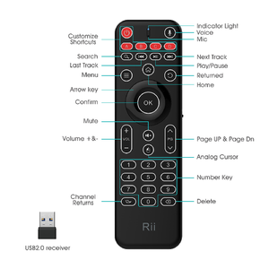 Control Remoto Portátil de alta calidad 2,4 GHz Mini teclado inalámbrico Voice Ir Remote Smart Keyboard Switches - Product Image 3