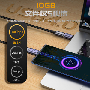 C型3.1 4.0 USB公对公扩展器转换器适配器充电和数据传输智能手机到手机Usb C设计 - Product Image 3