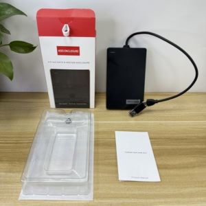 Hot Sell Stock 2 in <strong>1</strong> Type C and USB HDD <strong>Enclosure</strong> 2.5 Inch Hard Drive Disk with Built in Cable External case