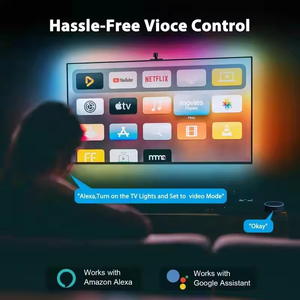 Alexa & Googleアシスタント同期アプリコントロールTVライト (55-65 65-75インチTV用) RGBICWi-FiTVバックライト (センサーLEDストリップライト付き) - Product Image 3