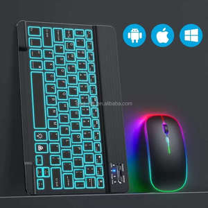 Hot Sale <strong>Keyboard</strong> OEM ODM Mini RGB LED Backlit <strong>Backlight</strong> for Office Tablet PC Smartphone Blue Tooth <strong>Keyboard</strong> and Mouse Wireless - Product Image 3