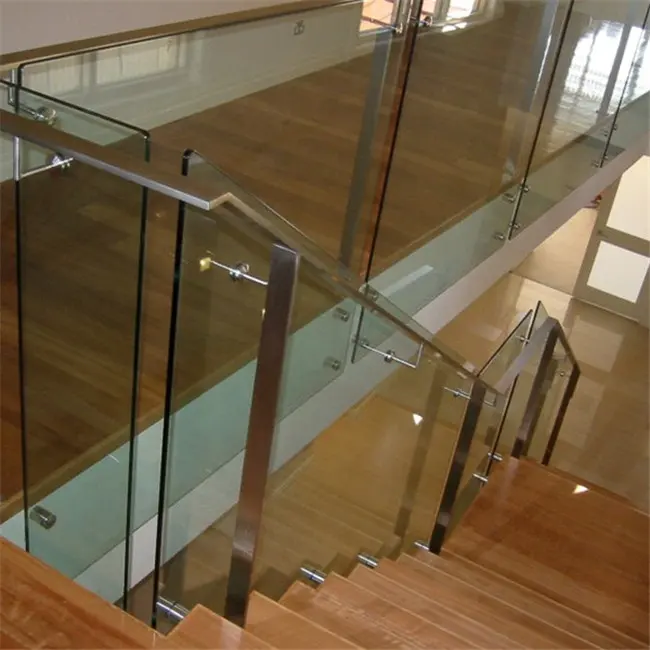 glass balcony balustrade bridge handrail with tempered glass standoff design
