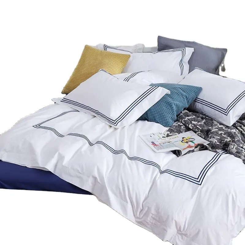 Jogo de cama com lençol duvet, jogo de roupa de cama para hotel usado com pequeno gps 2020