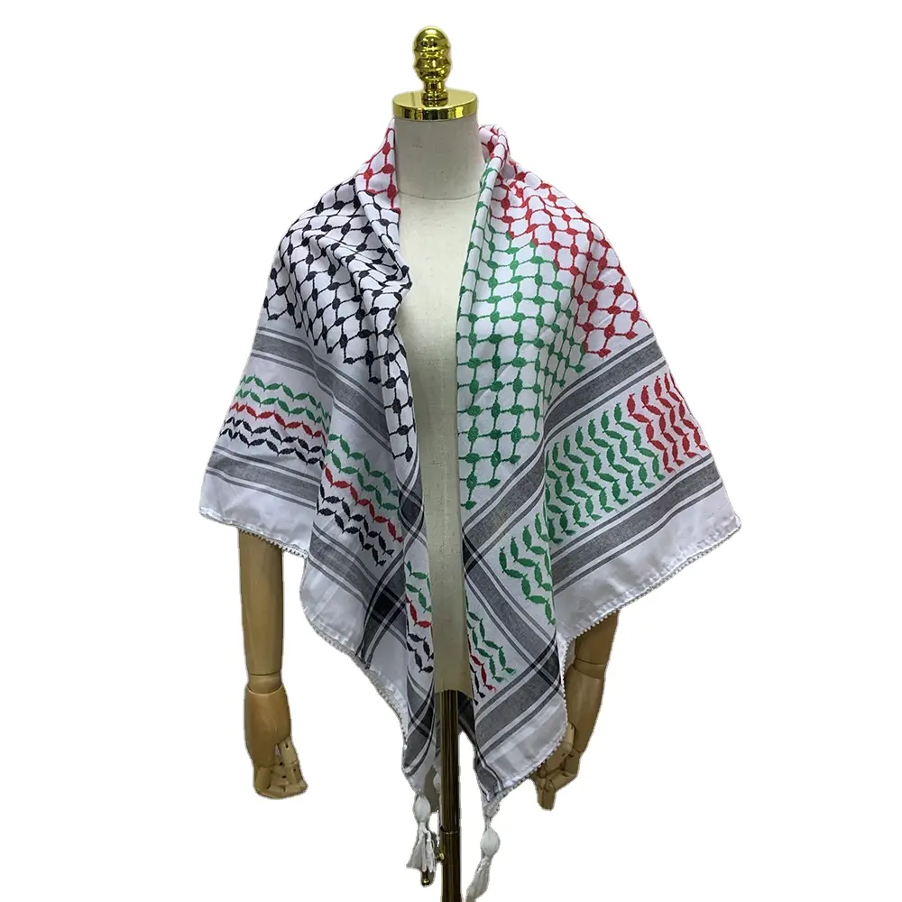 Groothandel Arabische Keffiyeh Palestine Wrap Islamitische Hoofddoek Mannen Shemagh Kuffiyeh Yashmagh Jacquard Arabische Sjaal