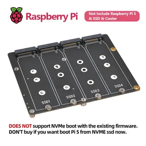 Geekworm X1011 PCIe To NVMe Shield-Unterstützung Vier 2280/2260/2242/2230 M.2 NVMe-SSDs für Raspberry Pi 5 Custom - Product Image 3