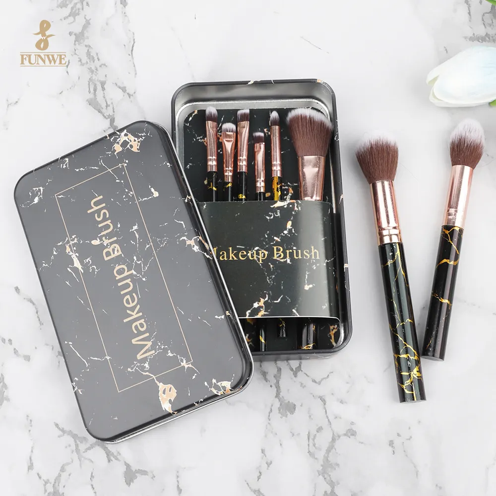 High Quality Cosmetic Brush Make up brushes Kit Cosmetic Black White Marble Makeup Brush set