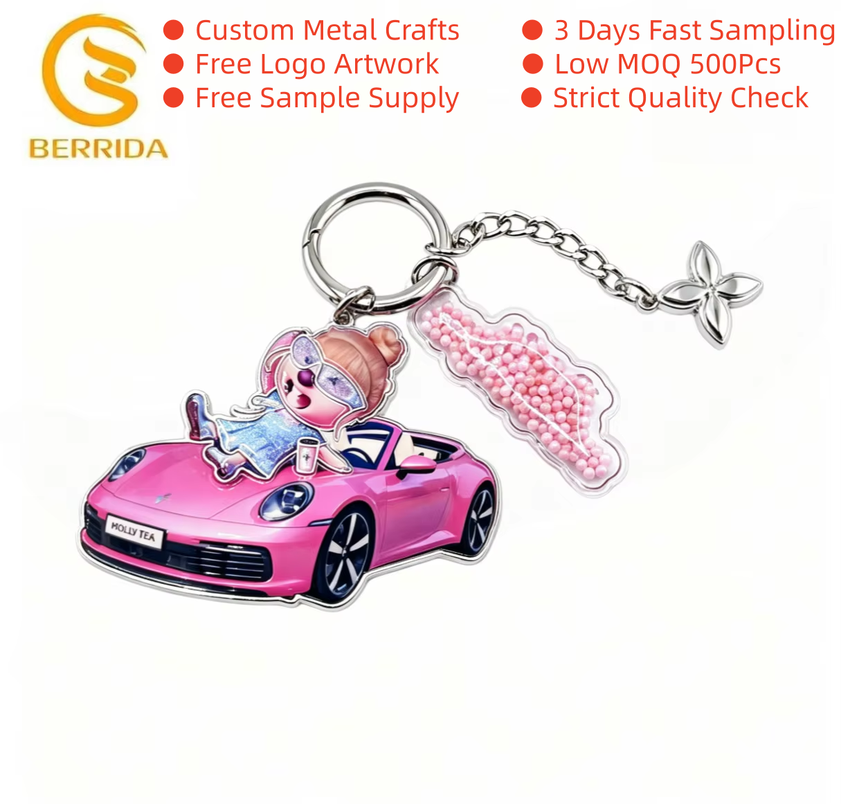 Printed Cartoon Pendant Key Holder
