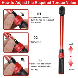 Bộ Dụng Cụ Sửa Chữa Xe Đạp Mô-men Xoắn Kích Thước Nhỏ 1/2 40-210 NM Bộ Cờ Lê Siêu Xoắn - Product Image 4