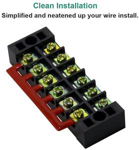 6 P <strong>Dual</strong> Row 600V 25A Screw Terminal Blocks with Cover + 400V 25A 6p(white and Black) Terminal <strong>Busbar</strong> Connector - Product Image 5