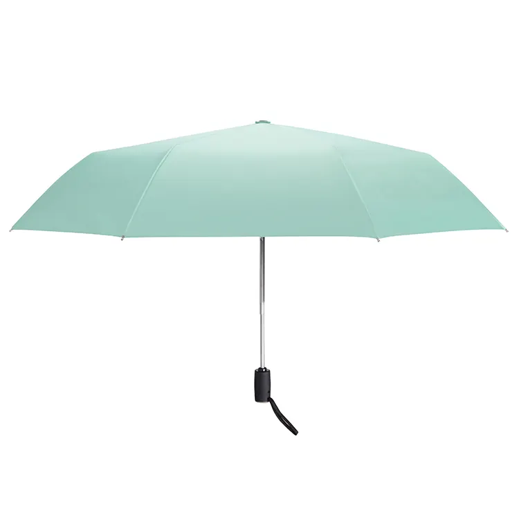 Nouveau Design de couleur verte protégée contre les UV 3 parapluie pliable en porcelaine nouvel arrivage