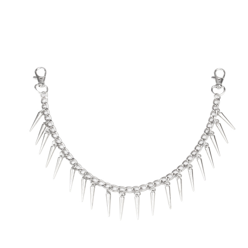 Single-layer long studded bag chain