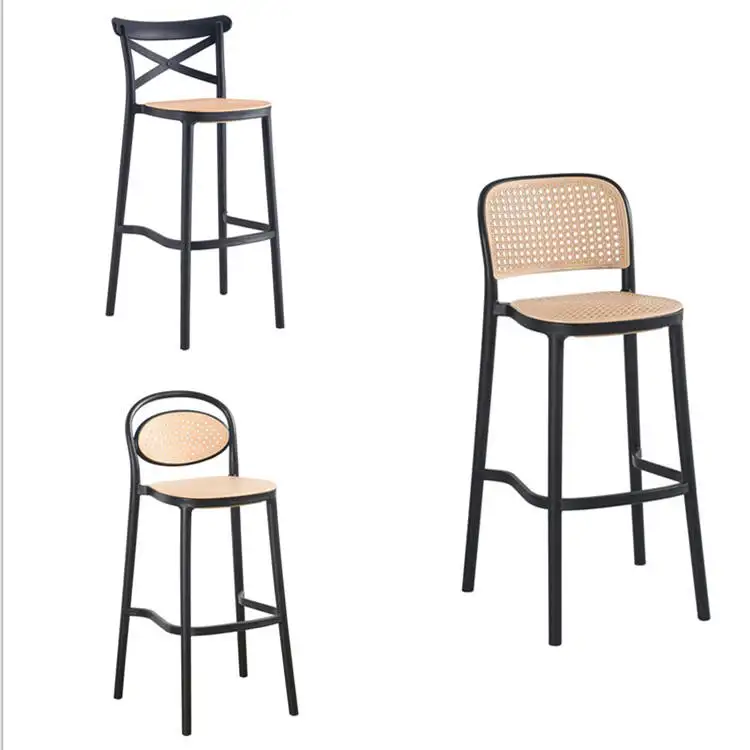 Plastik Bar taburesi açık istiflenebilir ucuz Modern Pp Barstool sandalye Bar sandalyesi satılık