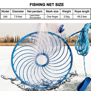 Toptan çin fabrika yüksek kaliteli naylon balık ağı monofilament hatları atmak yakalamak İpli döküm net balıkçılık net - Product Image 2