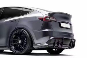 Yicku פחמן סיבי ערכת גוף עבור tesla מודל y שדרוג aero סגנון גוף ערכות קבלה בצד השפה הקדמי חצאיות מפספוילר אחורי מפספוילר