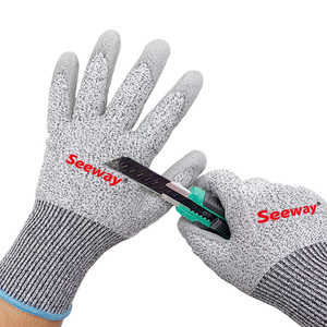 Seeway EN388 <strong>4542</strong> PU Coated Safety Work <strong>Gloves</strong> 3/5 Level A3 HPPE Cut Resistant 13g Protective and Anti-Cut Light Free Sample - Product Image 1